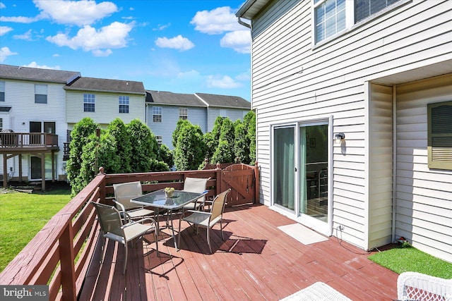 309 Lincoln Ave, Harrisburg, PA 17111 - wooden terrace with outdoor dining space and a gate