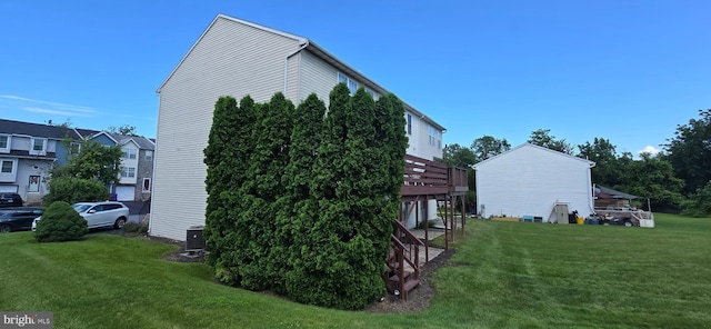 309 Lincoln Ave, Harrisburg, PA 17111 - view of property exterior with a lawn and a wooden deck