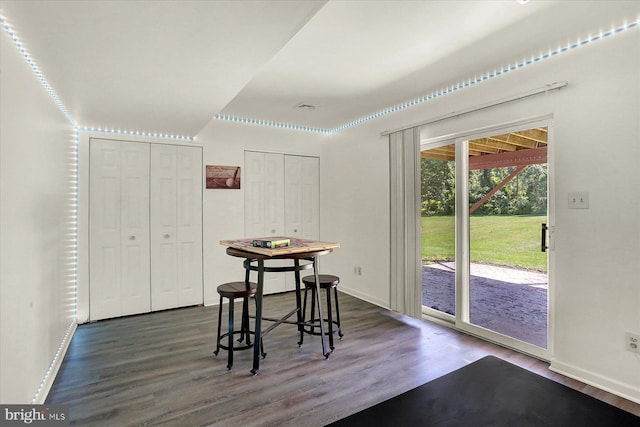 309 Lincoln Ave, Harrisburg, PA 17111 - dining area featuring dark wood-style floors and baseboards