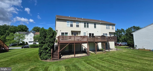 309 Lincoln Ave, Harrisburg, PA 17111 - back of house featuring a deck, a yard, and stairs