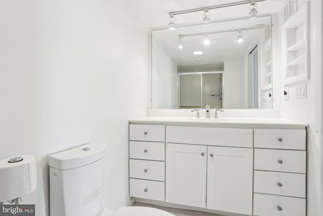 10306 Valley Forge Cir Unit 306, King Of Prussia, PA 19406 - bathroom with a stall shower and vanity