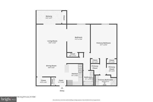 10306 Valley Forge Cir Unit 306, King Of Prussia, PA 19406 - view of room layout