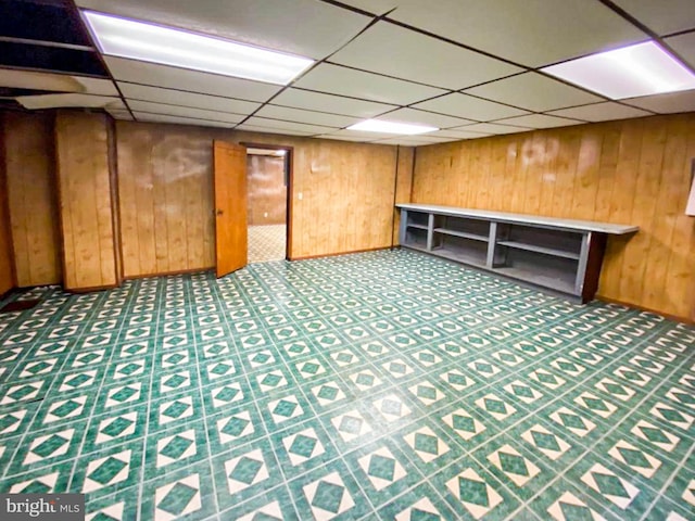 767 Mckean Ave, Donora, PA 15033 - finished below grade area featuring a paneled ceiling and wooden walls