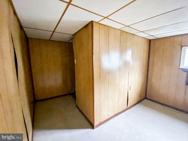 767 Mckean Ave, Donora, PA 15033 - unfurnished room featuring a paneled ceiling and wooden walls