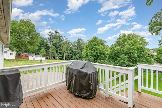 463 Maple St, Manchester, PA 17345 - wooden terrace with a grill and a yard
