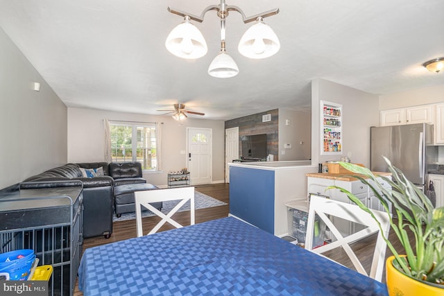 463 Maple St, Manchester, PA 17345 - dining room with dark wood-type flooring and a ceiling fan