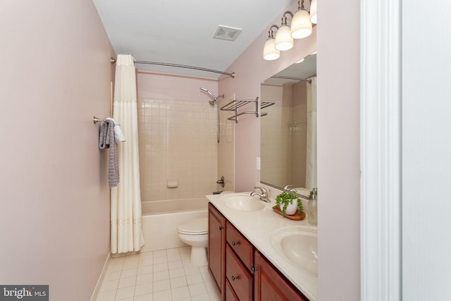 173 Empress Alexandra Pl, Fredericksburg, VA 22406 - full bath with tile patterned flooring, shower / bath combo with shower curtain, and double vanity
