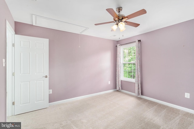 173 Empress Alexandra Pl, Fredericksburg, VA 22406 - carpeted spare room with attic access and ceiling fan