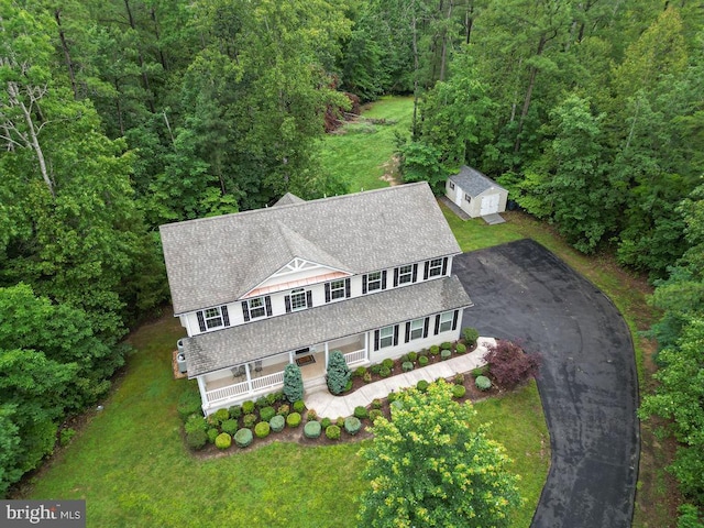 173 Empress Alexandra Pl, Fredericksburg, VA 22406 - aerial view of property and surrounding area with a heavily wooded area
