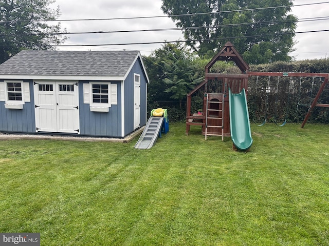10 Braeburn Rd, Havertown, PA 19083 - view of shed with a playground