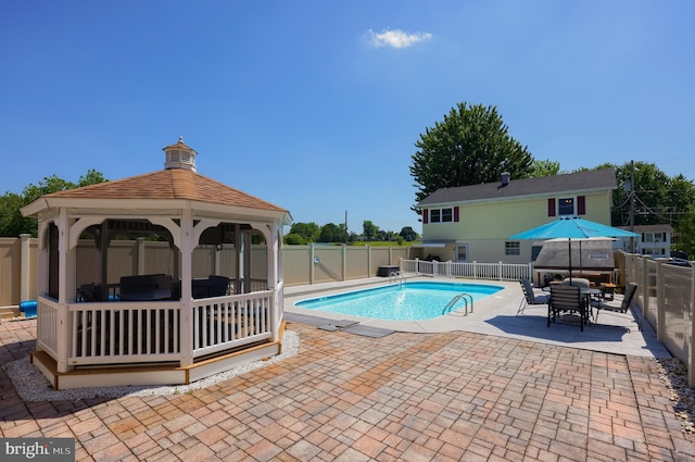 1 Sherman St, Hanover, PA 17331 - view of swimming pool featuring a gazebo, a patio, and a fenced backyard