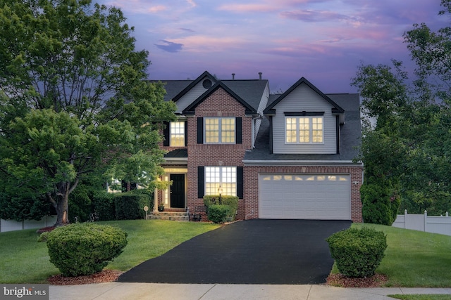 12967 Queen Chapel Rd, Woodbridge, VA 22193 - view of front of house featuring a garage, driveway, brick siding, and a shingled roof
