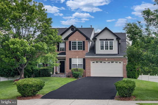 12967 Queen Chapel Rd, Woodbridge, VA 22193 - view of front of house featuring asphalt driveway, an attached garage, brick siding, and a shingled roof