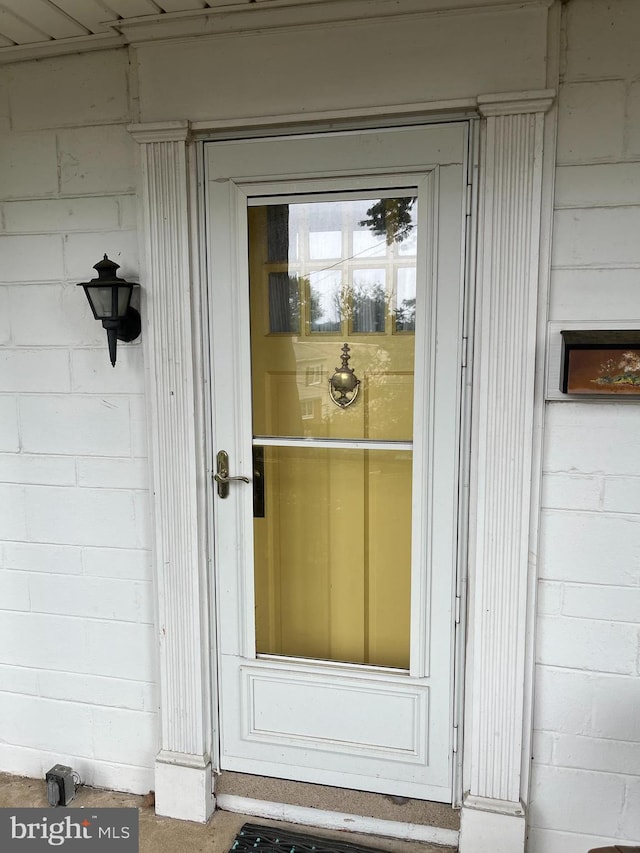 2228 Hillthorpe Ave, Abington, PA 19001 - doorway to property with concrete block siding