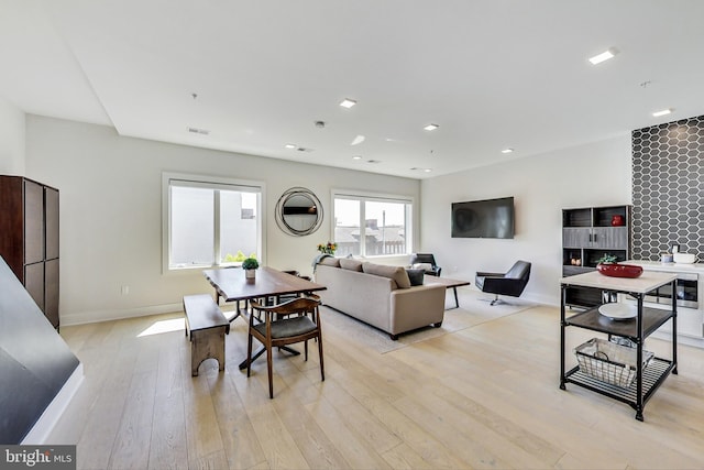 1532 N Capitol NW Unit 402, Washington, DC 20002 - dining area featuring light wood-style floors and recessed lighting