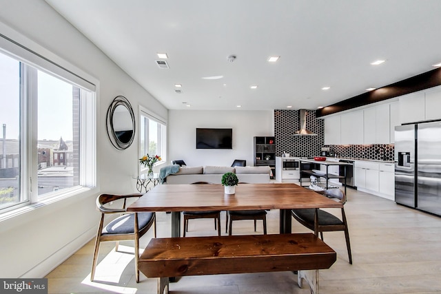 1532 N Capitol NW Unit 402, Washington, DC 20002 - dining area with light wood-style flooring and recessed lighting
