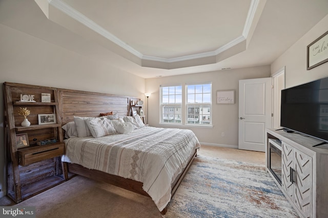 213 Dalton, Woolwich Twp, NJ 08085 - bedroom featuring a raised ceiling, crown molding, and light colored carpet