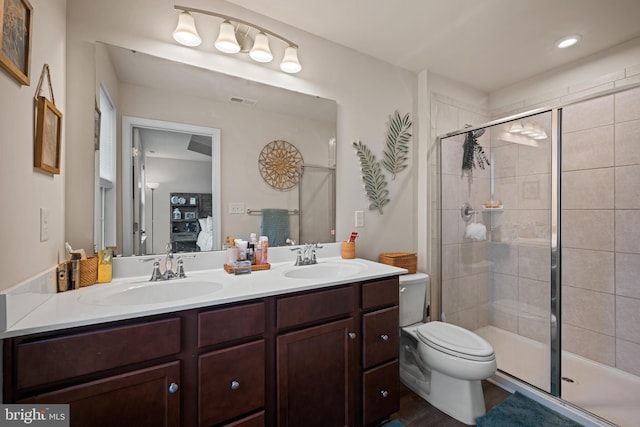 213 Dalton, Woolwich Twp, NJ 08085 - full bathroom featuring connected bathroom, double vanity, and a stall shower