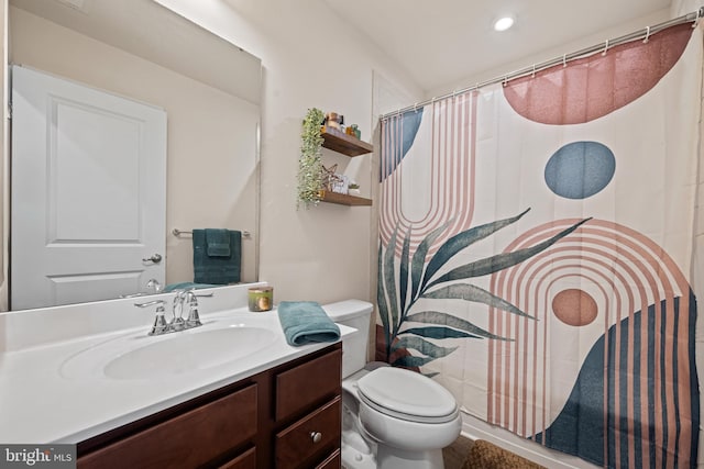 213 Dalton, Woolwich Twp, NJ 08085 - full bath featuring vanity, recessed lighting, and a shower with shower curtain