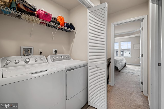 213 Dalton, Woolwich Twp, NJ 08085 - washroom featuring light colored carpet and separate washer and dryer