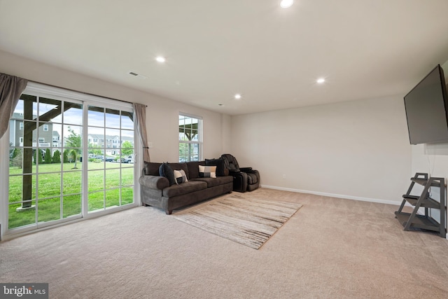 213 Dalton, Woolwich Twp, NJ 08085 - living area with carpet and recessed lighting