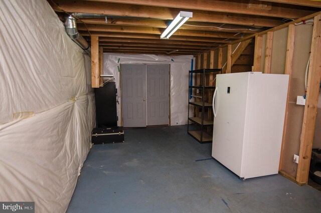 110 Jamestown Rd, Front Royal, VA 22630 - unfinished basement with freestanding refrigerator