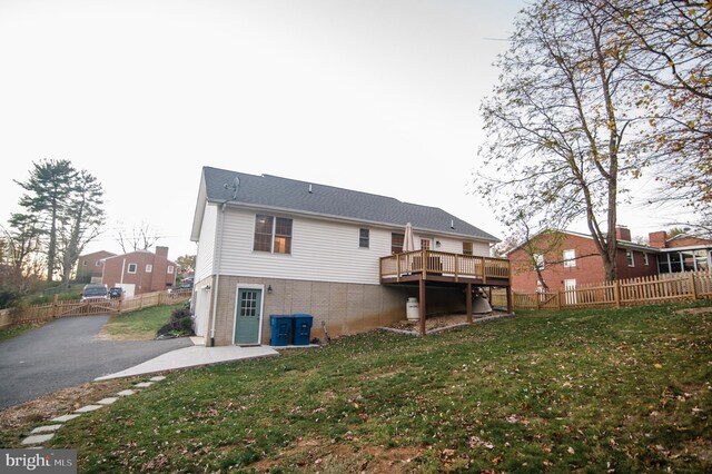 110 Jamestown Rd, Front Royal, VA 22630 - rear view of property with a deck and brick siding