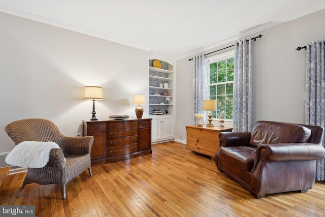 121 Harrison St NE, Leesburg, VA 20176 - sitting room featuring crown molding and light wood finished floors