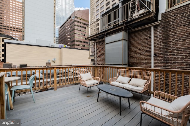 1805 Chestnut St, Philadelphia, PA 19103 - wooden terrace with an outdoor living space