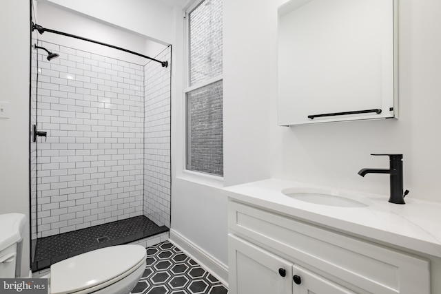 1805 Chestnut St, Philadelphia, PA 19103 - bathroom featuring a shower stall, vanity, and tile patterned flooring