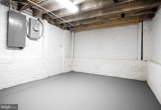 535 N Decker Ave, Baltimore, MD 21205 - unfinished basement featuring electric panel and brick wall