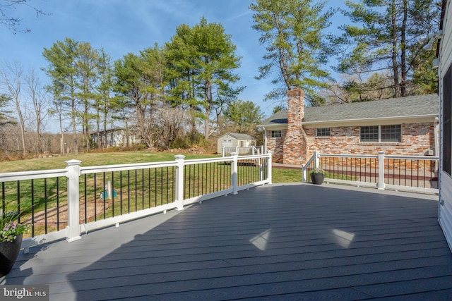 10828 Moore Dr, Manassas, VA 20111 - deck featuring a storage shed and a yard