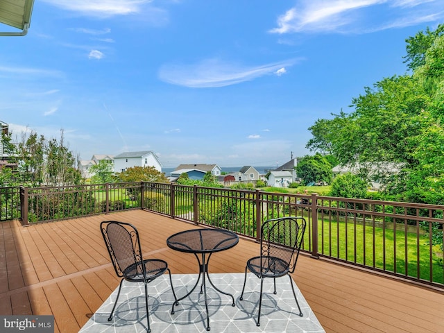 7811 Harbor Rd, Pasadena, MD 21122 - wooden terrace featuring a residential view and a yard