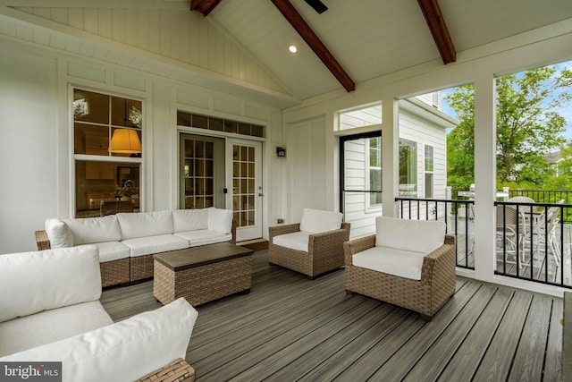 40928 Arcadian Pond Ct, Aldie, VA 20105 - wooden deck with an outdoor hangout area