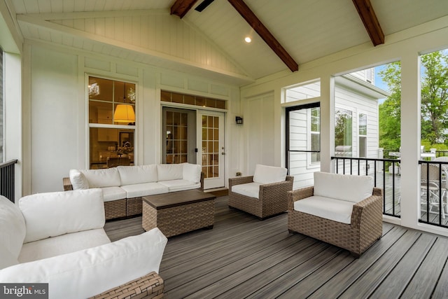 40928 Arcadian Pond Ct, Aldie, VA 20105 - wooden deck featuring an outdoor hangout area