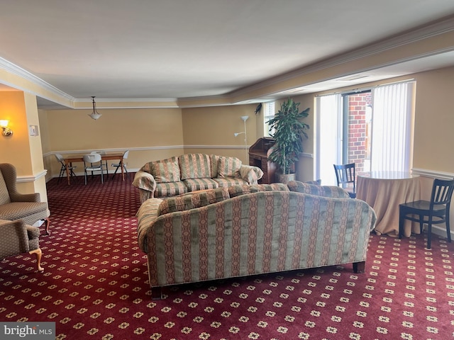 2100 Langston Blvd Unit 406, Arlington, VA 22201 - carpeted living area with crown molding