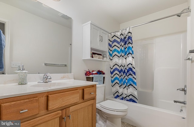 2069 Spring Wood Ln, Mechanicsburg, PA 17055 - bathroom featuring vanity and shower / bath combination with curtain