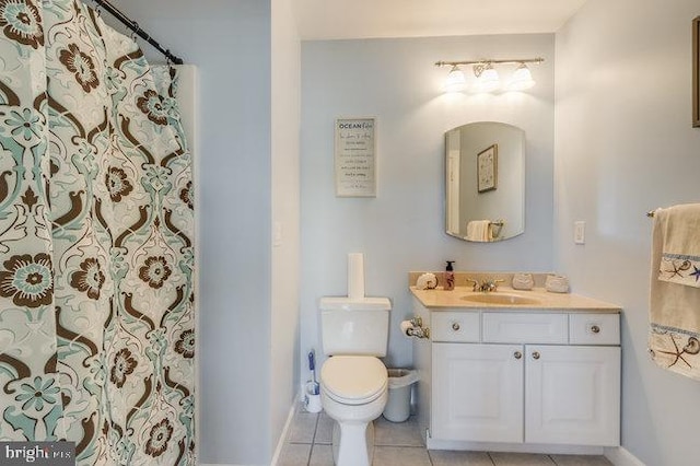 9707 Village Ln Unit 9704-4, Ocean City, MD 21842 - full bath featuring tile patterned flooring, vanity, and a shower with curtain