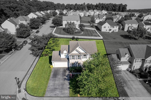 64 S 3rd St, New Freedom, PA 17349 - aerial perspective of suburban area featuring property boundaries highlighted