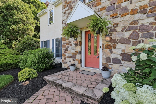 1118 Dorset Dr, West Chester, PA 19382 - view of exterior entry with stone siding and stucco siding