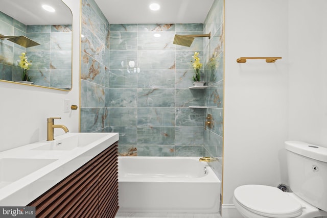7632 Fayette St, Philadelphia, PA 19150 - full bath with  shower combination, double vanity, and recessed lighting