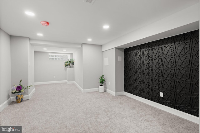 7632 Fayette St, Philadelphia, PA 19150 - finished below grade area with recessed lighting and carpet floors