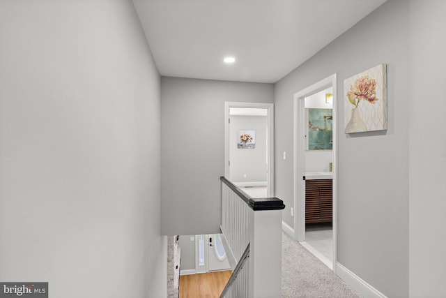 7632 Fayette St, Philadelphia, PA 19150 - hall featuring an upstairs landing and recessed lighting