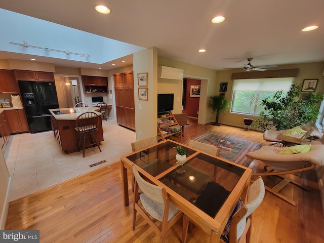 7 E Cardiff Ct, Newark, DE 19711 - living area featuring light wood-style flooring, rail lighting, recessed lighting, and a ceiling fan