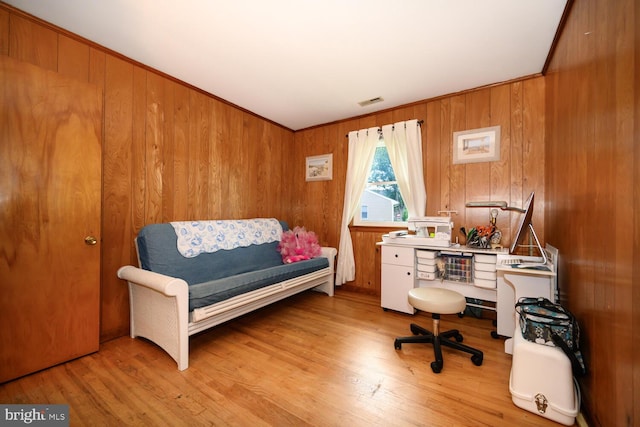 644 Chester River Beach Rd, Grasonville, MD 21638 - office area featuring wood finished floors and wooden walls