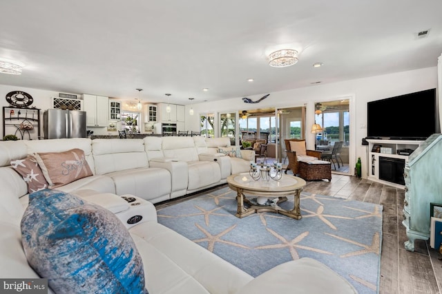 644 Chester River Beach Rd, Grasonville, MD 21638 - living area with wood finished floors and recessed lighting