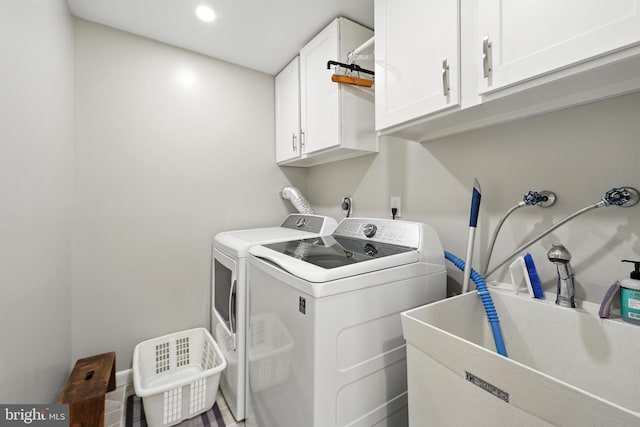 6 Ivywood Ct, Silver Spring, MD 20904 - washroom with independent washer and dryer, cabinet space, and recessed lighting