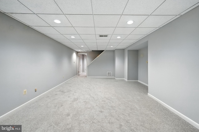 6 Ivywood Ct, Silver Spring, MD 20904 - finished basement with recessed lighting, carpet, and a drop ceiling