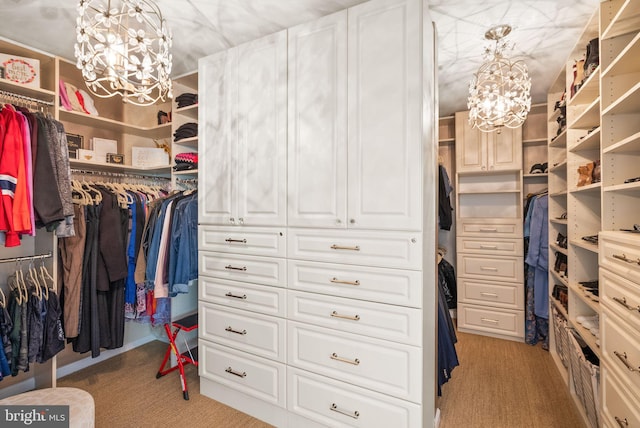 10915 Lamplighter Ln, Potomac, MD 20854 - spacious closet with a chandelier and light colored carpet