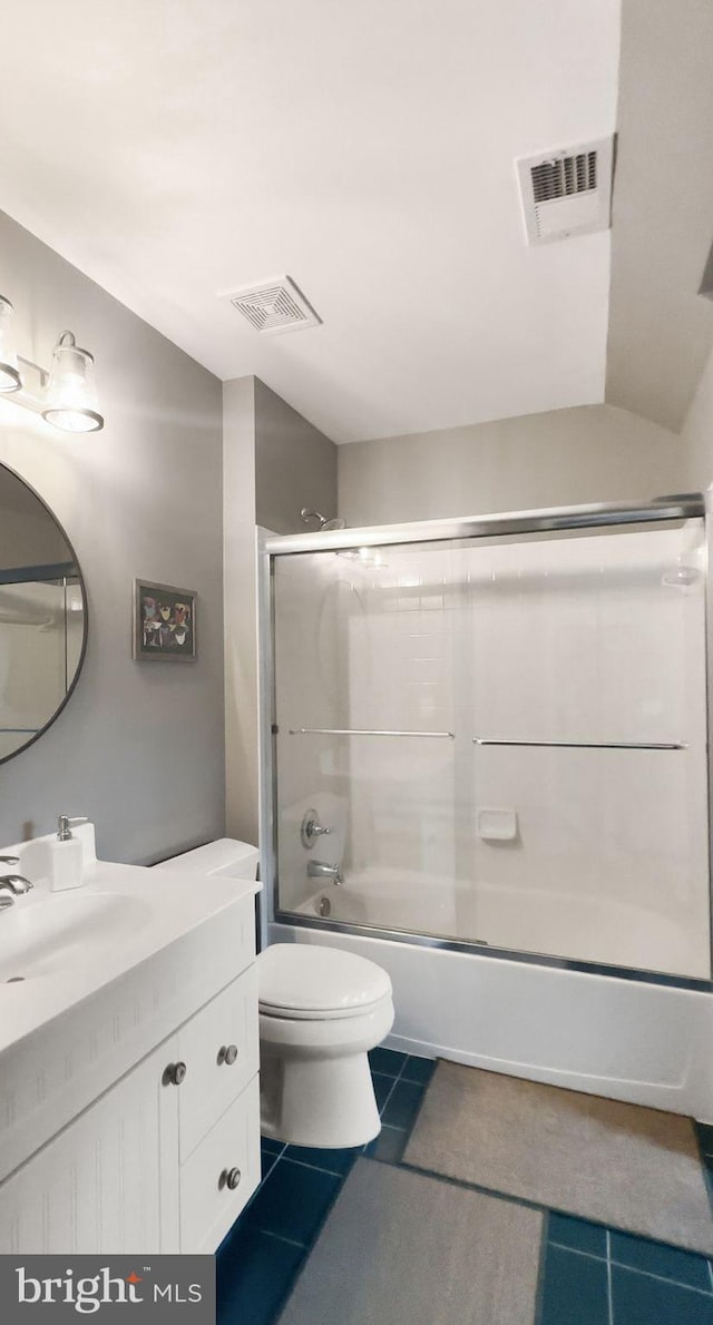 10915 Lamplighter Ln, Potomac, MD 20854 - full bath with vanity, enclosed tub / shower combo, and tile patterned floors